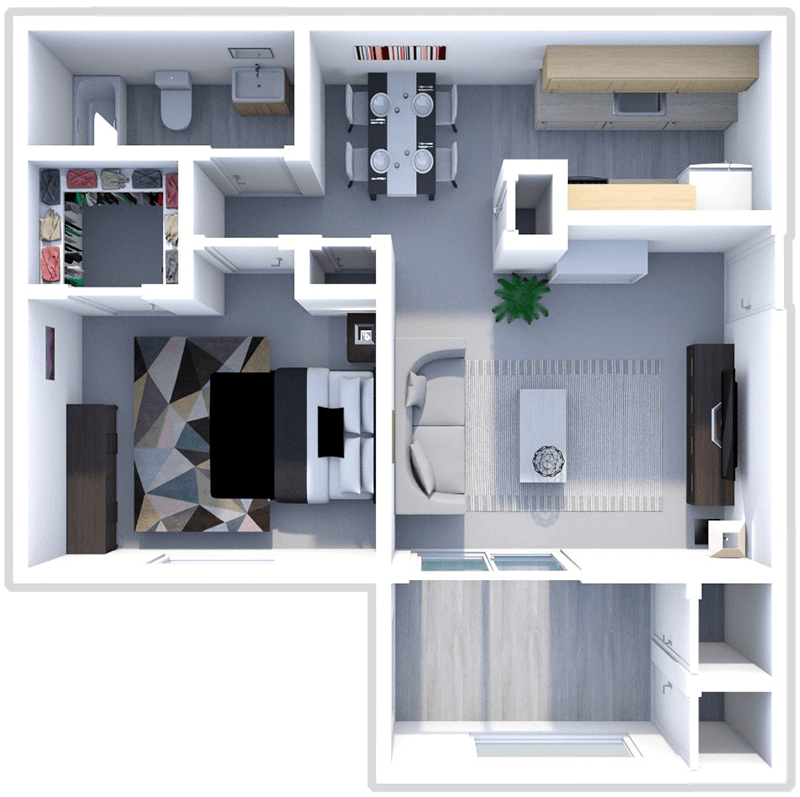 1 bed Maumee - Lower floor plan